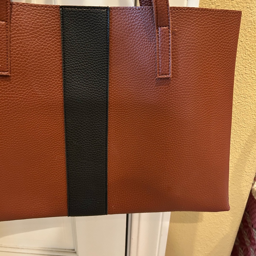 Vince Camuto brown  and Black Leather Tote Bag